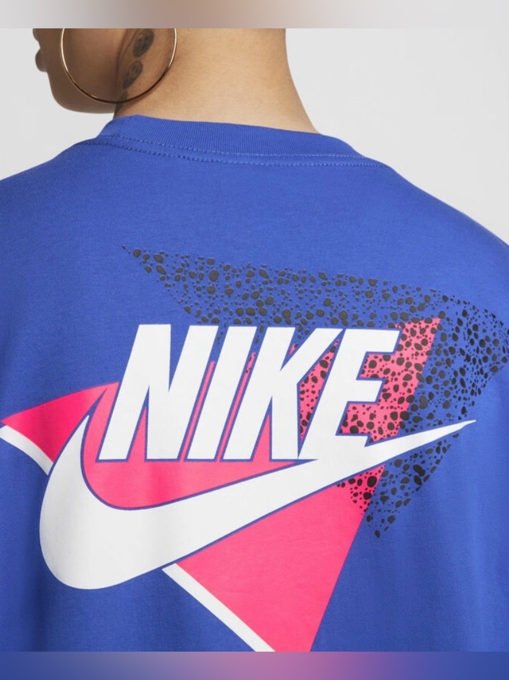 80’s Vintage Style Nike Sweatshirt with Pink Geometric Accents